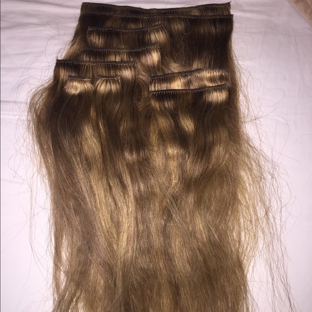 100% real human hair clip in extensions